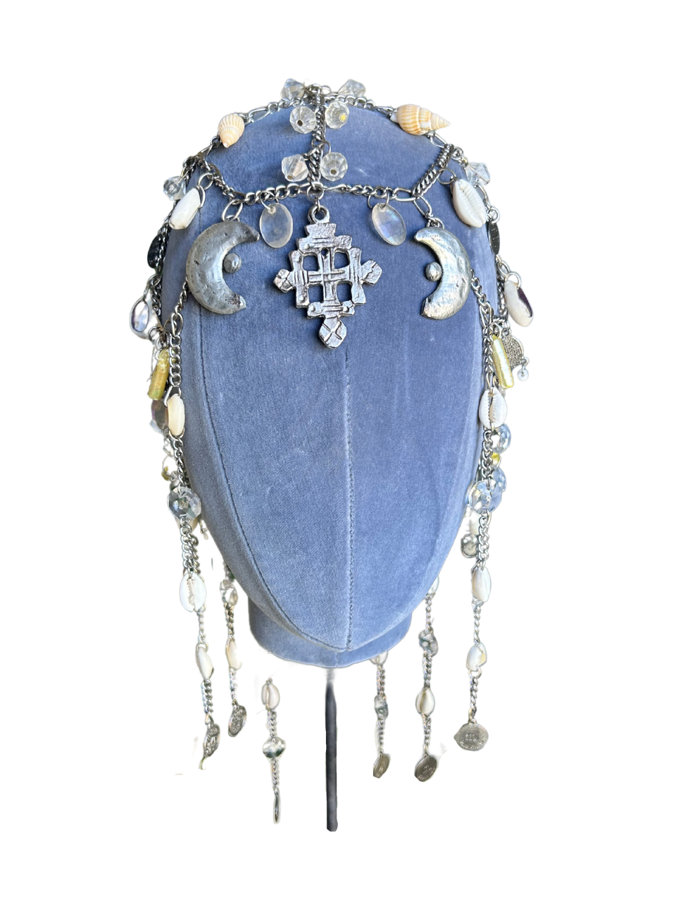 Silver Chain & Shells Headdress