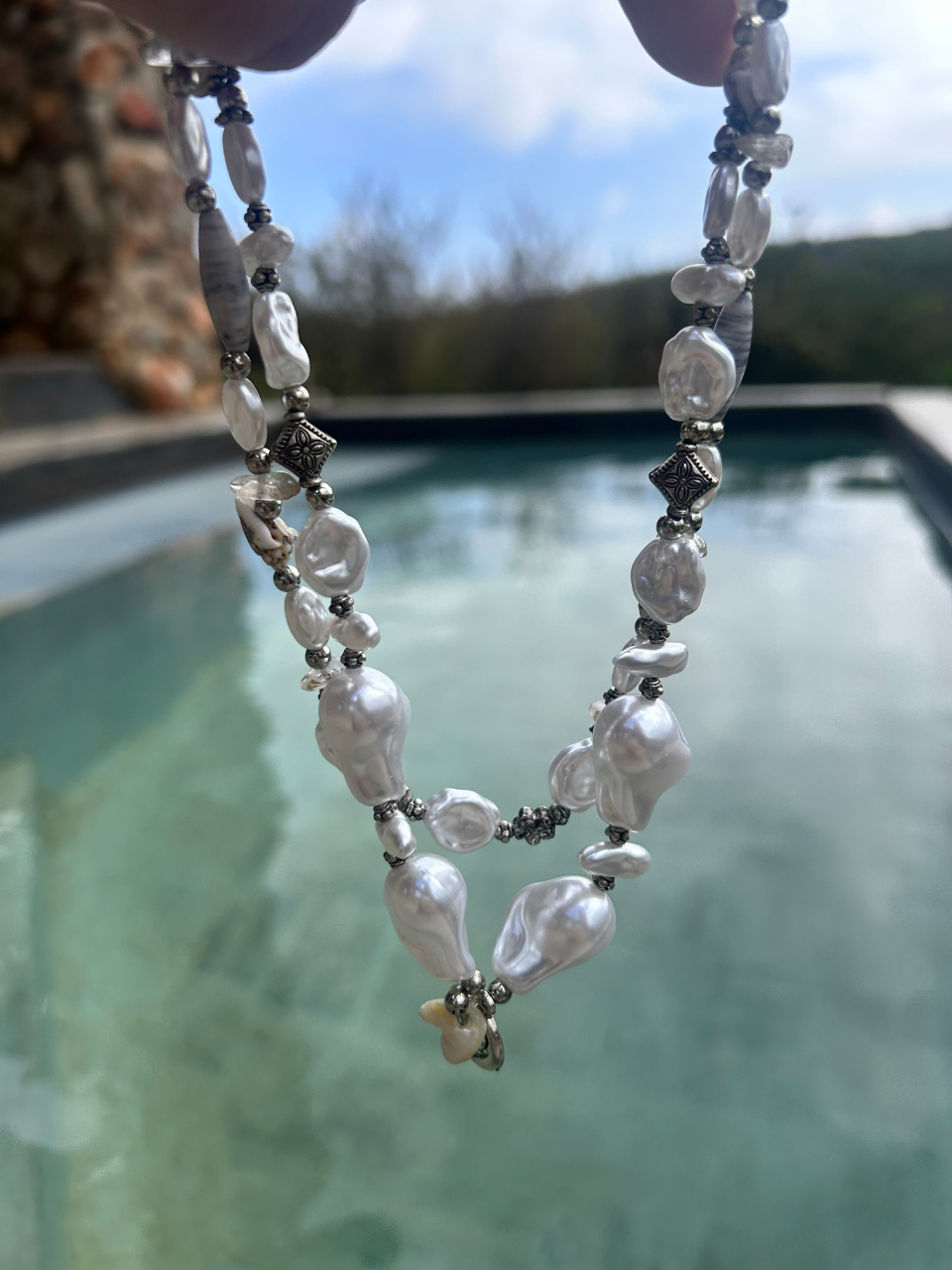Double Layered Baroque Pearl Choker