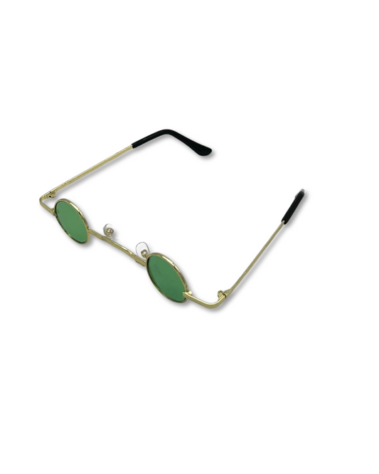 Neon Drips – Gold & Green Micro Sunglasses