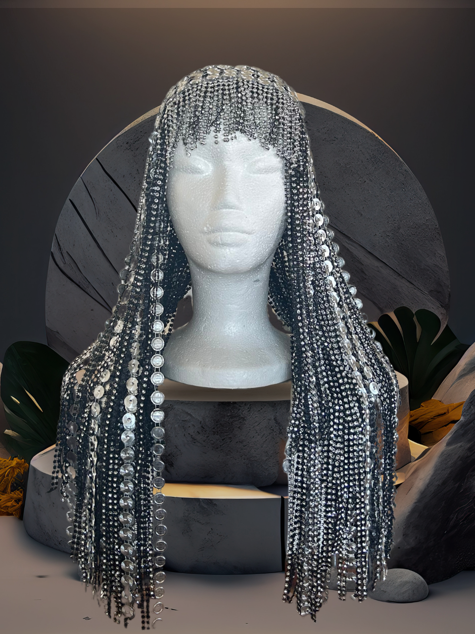 Celestial Silver & Black Headdress