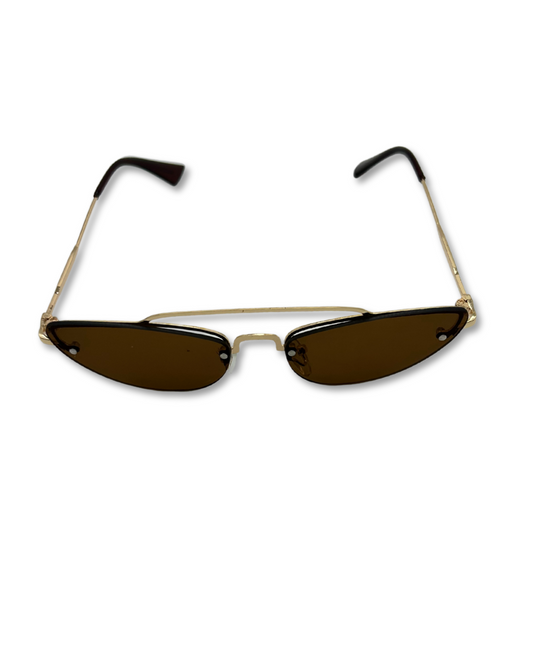 Brown Velvet – Gold Cat Eye Frames