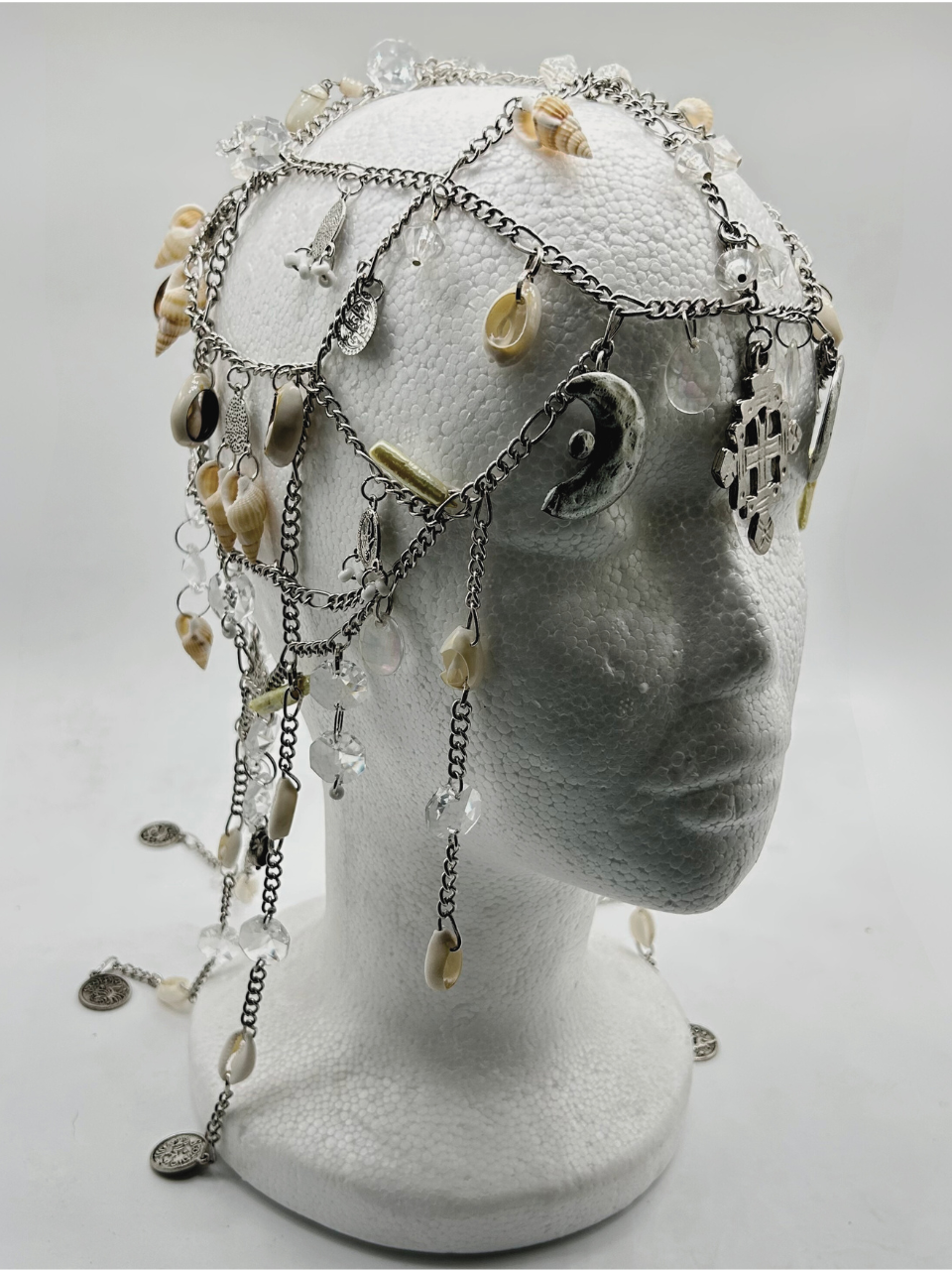Silver Chain & Shells Headdress