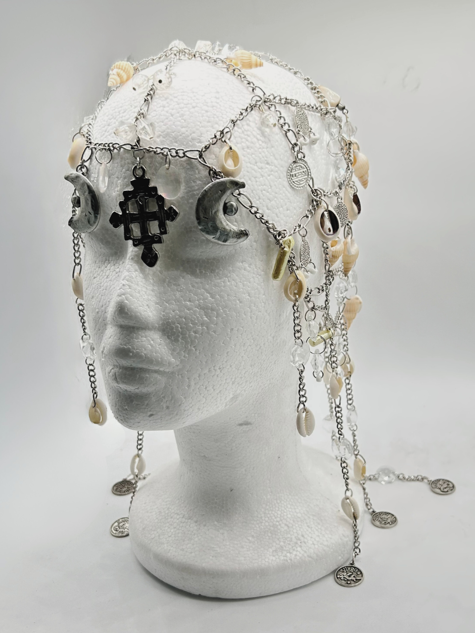 Silver Chain & Shells Headdress