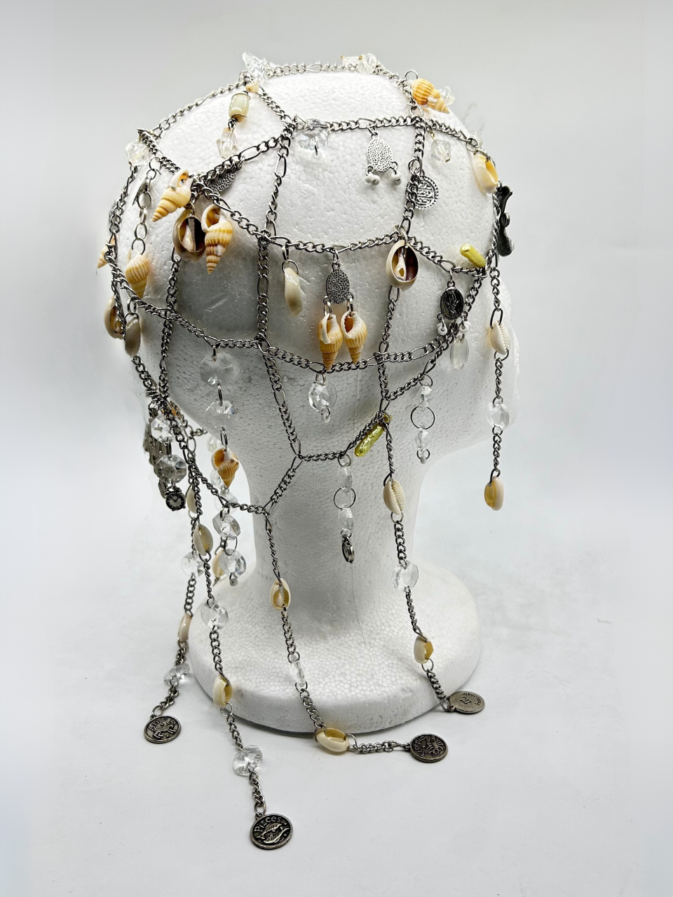 Silver Chain & Shells Headdress