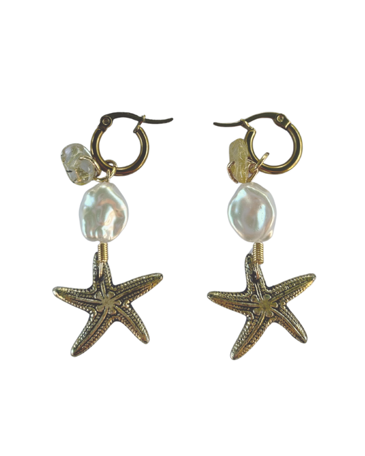 [the stars] Gold Plated Starfish Earring