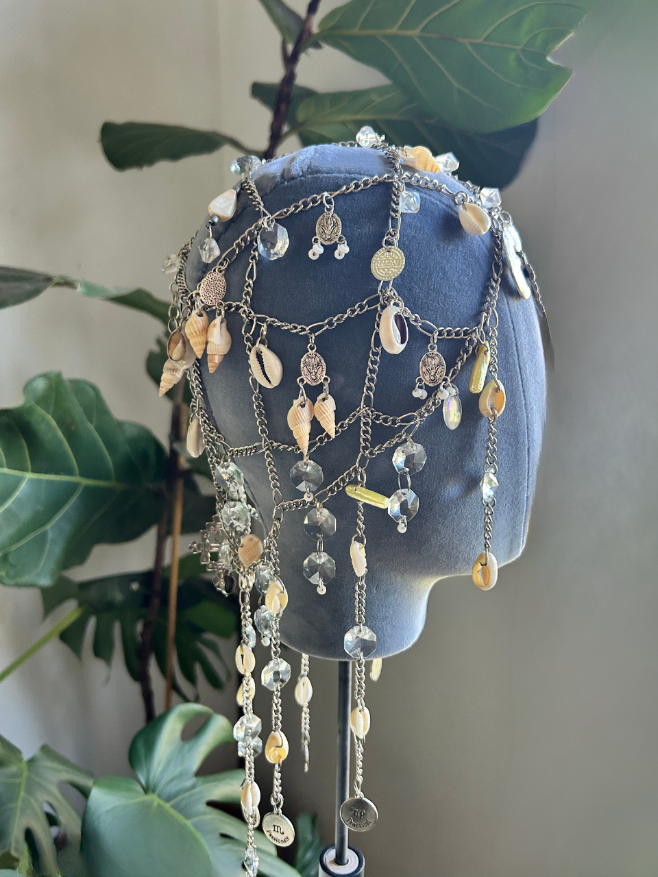 Silver Chain & Shells Headdress