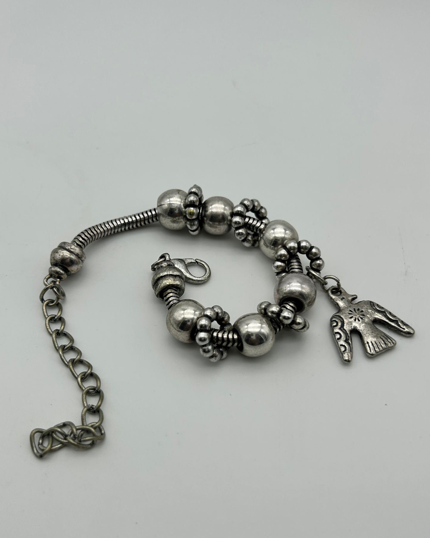 /the bird] Silver Ball & Charm Bracelet