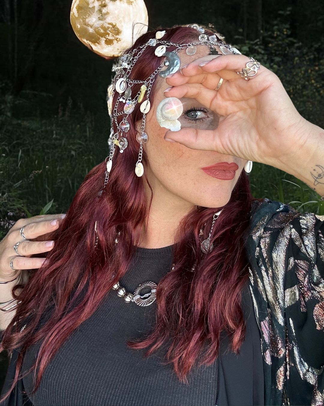 Silver Chain & Shells Headdress