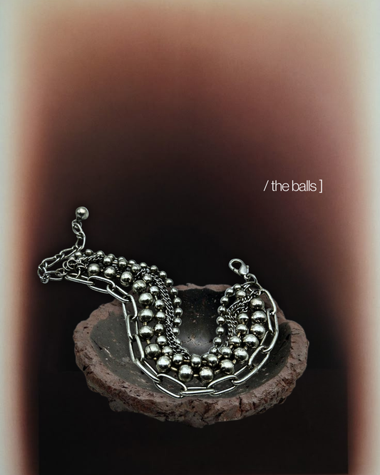 /the balls] Silver Ball & Chain Bracelet