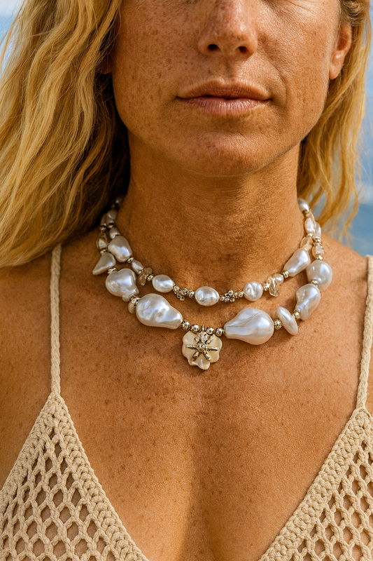 Double Layered Baroque Pearl Choker