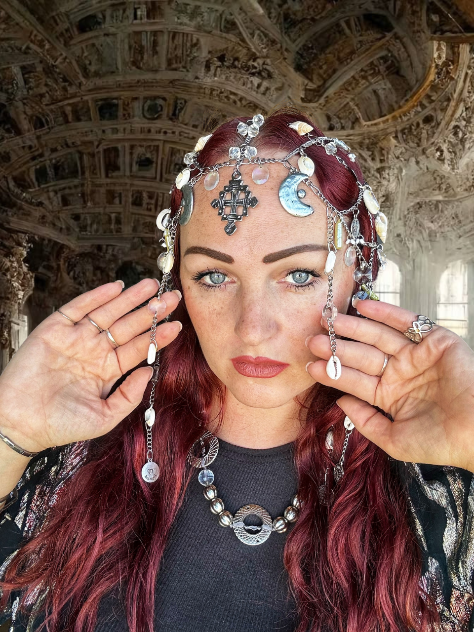 Silver Chain & Shells Headdress